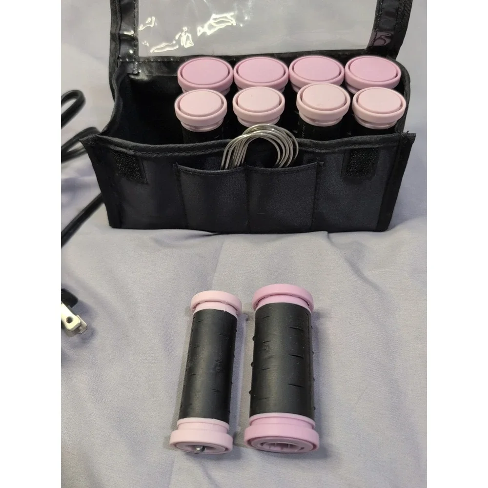 Remington Travel‎ Express Set Hot Rollers Hair Curlers Clips (10) Pink Black